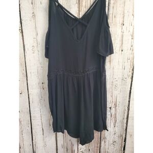 Runway Story Womens M Black Crepe Romper Jumpsuit with‎ Shorts EUC Stylish EUC